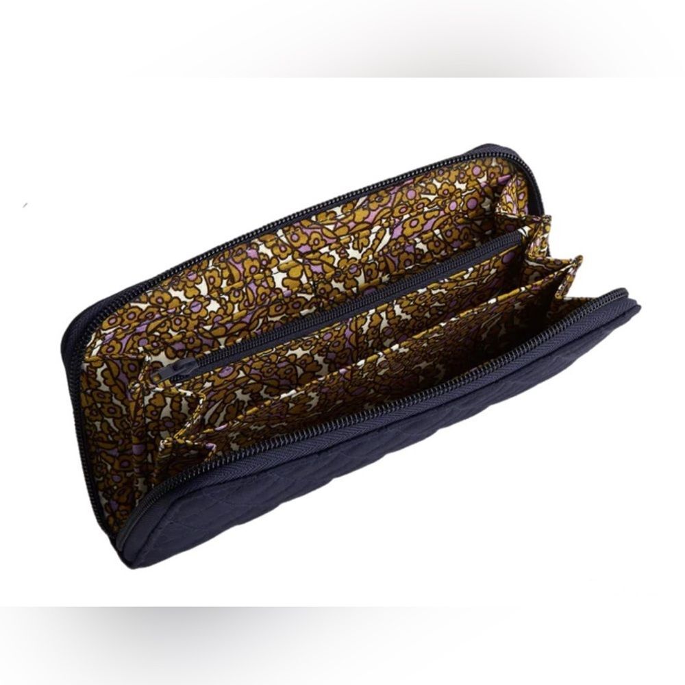 Vera Bradley Continental Wallet in Peacoat Premium Cotton